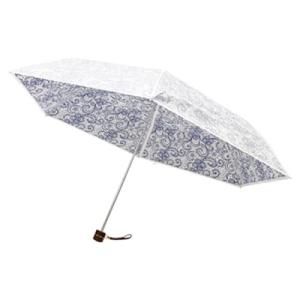 UVION プレミアムホワイト 55ミニ ペイズリー 4025 日傘 傘 折りたたみ UVカット 遮...