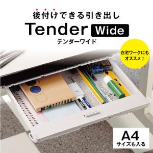 テンダーワイド×2個セット デスク 机用付属品 パーツ 収納用品 後付け引き出し テーブル下収納 引き出し 後付け 取り付け 机 テーブル デスク｜hl1