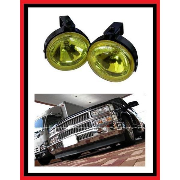 【ガラス製/イエロー/配線付】汎用 フォグ ランプ 100パイ C/K アストロ バイキングエアロ ...