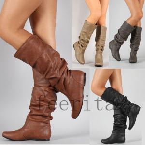 ブーツレディースロングブーツナウシカミドルくしゅくしゅレディースムートンブーツスエード調ローヒールインヒール3ｃｍシューズ靴秋冬春