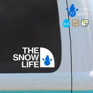 スノーマン 雪だるま ステッカー 車 おしゃれ かわいい THE SNOW LIFE カッティングステッカー 防水 シール snowman スマホ シンプル 文字 きりもじいちば｜hm-selections