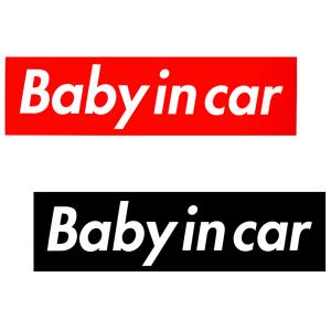 カーマグネット Baby in car 箱枠 赤