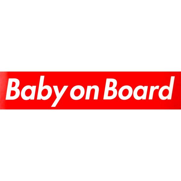 カーマグネット Baby on Board 箱枠 赤