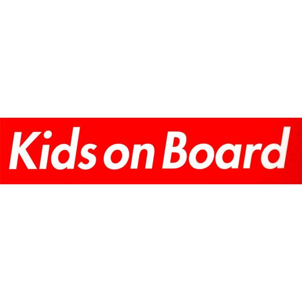 カーマグネット Kids on Board  箱枠 赤