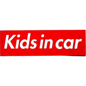 カーステッカー Kids in car 箱枠 赤