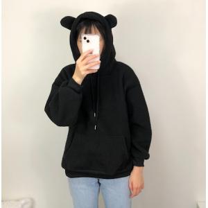 パーカー レディース トップス もこもこ みみつき かわいい アニマル 大きめ ゆったり おしゃれ ...