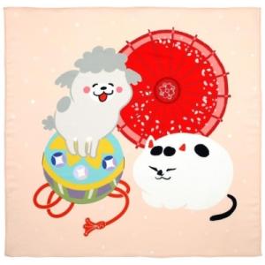 犬と猫どっちも飼ってると毎日たのしい 7 包んで飾ってあらかわいい! 犬猫どんとこいBIG風呂敷付き...