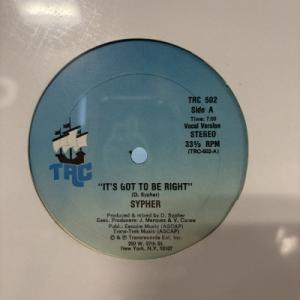 【HMV渋谷】SYPHER/IT'S GOT TO BE RIGHT(TRC502)