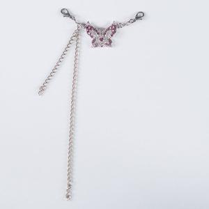 h.NAOTO アクセサリー マスク用 蝶 チェーン ゴシック ゴスロリ Purple Rhinestone Butterfly MACCESSORY