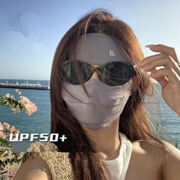 冷感 マスクフェイスカバー 耳かけるタイプ 洗える 夏 UVカット 自転車 ゴルフウエア 水洗い可能...