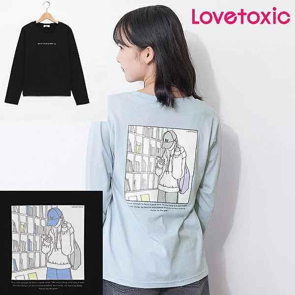 Lovetoxic（ラブトキシック）2024年春夏 バックガールイラスト長袖Tシャツ 140cm15...