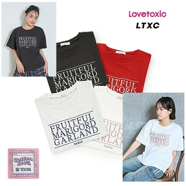 50%OFF SALE 2025年春夏 Lovetoxicラブトキシック 三段ロゴ 刺しゅう半袖Tシ...