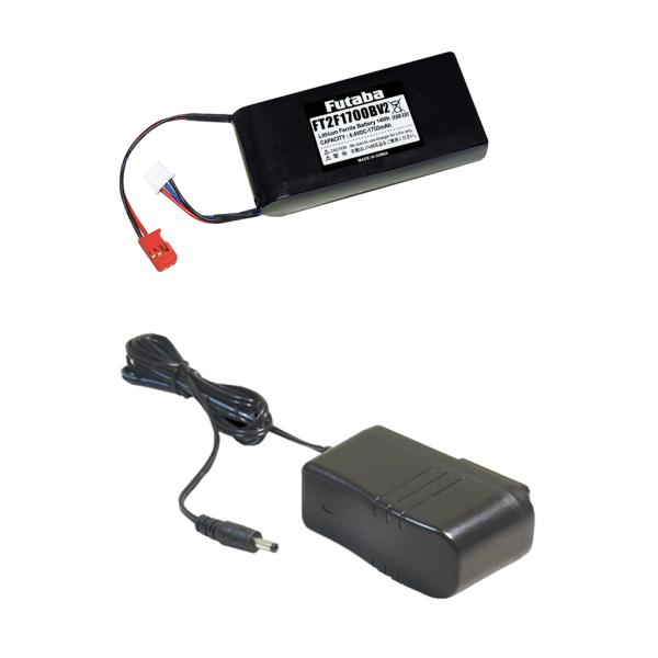 FUTABA純正　送信機用FT2F1700B V2バッテリー（LiFe）＆LBC-34D(P)充電器...