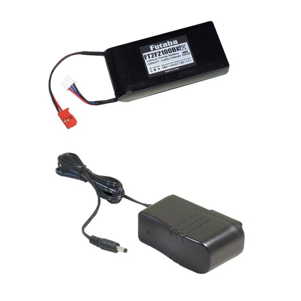 FUTABA純正　送信機用FT2F2100B V2バッテリー（LiFe）＆LBC-34D(P)充電器...