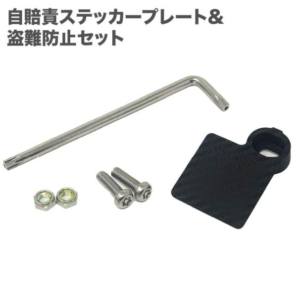 自賠責ステッカープレート ステー カーボンパターン 盗難防止ボルト付き FL-Products