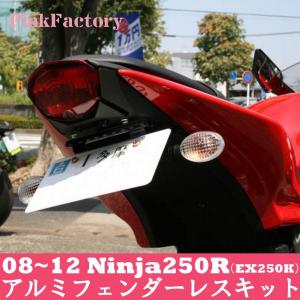 Ninja250R(08〜12) フェンダーレスキット PinkFactory ピンクファクトリー カワサキ LEDナンバー灯セット KAWASAKI 川崎 ニンジャ 忍者 送料無料｜hobby-joy