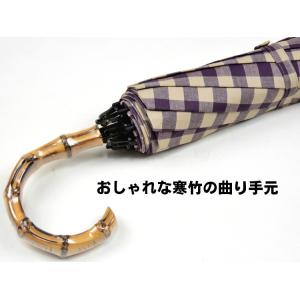 傘 折りたたみ傘 晴雨兼用傘 ワカオ ギンガム...の詳細画像3