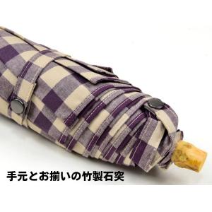 傘 折りたたみ傘 晴雨兼用傘 ワカオ ギンガム...の詳細画像5