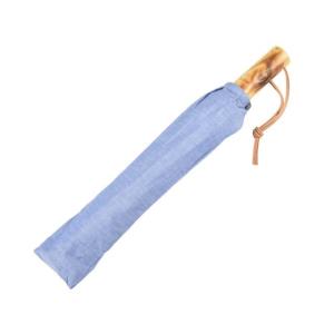 傘 ワカオ メンズ 折りたたみ傘 日傘 晴雨兼用傘 wakao 綿100% シャンブレー ブルー 親骨55cm ８本骨 手開き