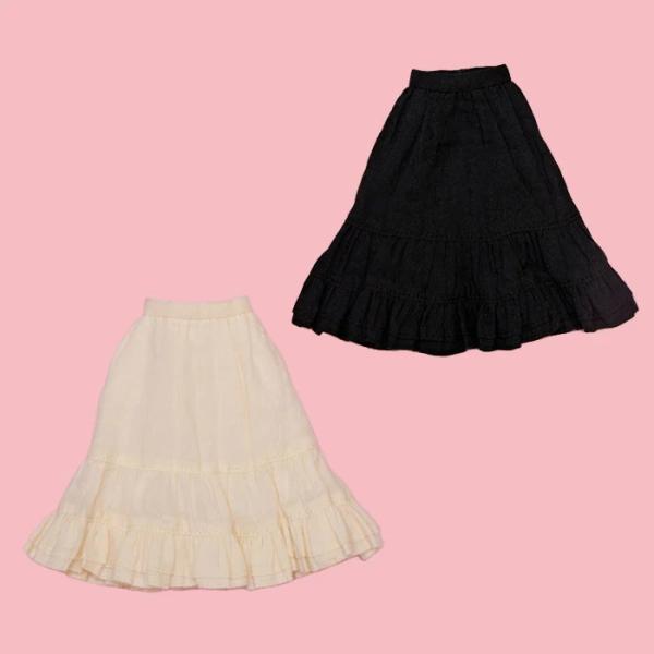 Dear Darling fashion for dolls「シワ加工ロングスカート(ブラック・ホワ...