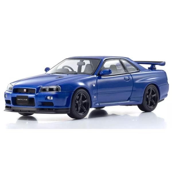 京商1/43 日産 スカイラインGT-R/R34 VスペックII (ベイサイドブル−)