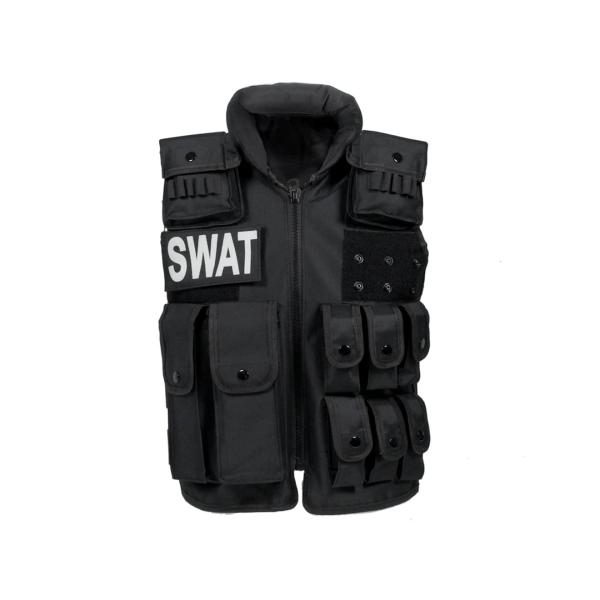 H7803B-001　サバゲー〜コスプレまで SWATタイプ タクティカルべスト/BK M〜Lサイズ...