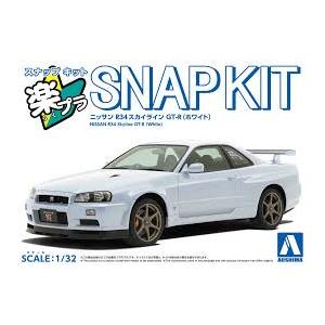 アオシマ 青島文化教材社 1/32 楽プラ スナップキット No.12-WH ニッサン R34 スカ...