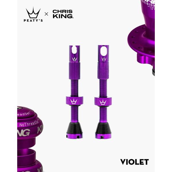 Peatys ピーティーズ Tubeless Valves Violet 42mm