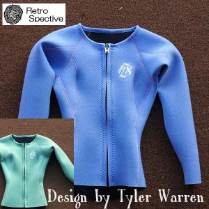 【LEDIES】Design by Tyler Warren[RetroSpective Wetsuits]　ジャケット レディースM（ジャージ　夏用　ベスト レトロスペクティブ　タイラーウォ｜hobiejapan