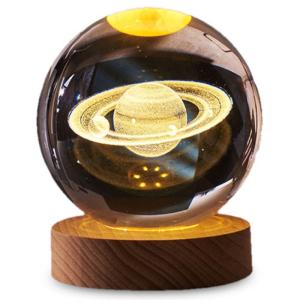 日本トラストテクノロジー JTT 3Dクリスタルボールライト サターン 電球色 CRYBALL-ST-WA [▲][AS]｜hobinavi2