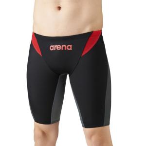 アリーナ 男性用 競泳水着 ハーフスパッツ  arena アクアアドバンスト ARN1026M-BKRD-L 返品種別B