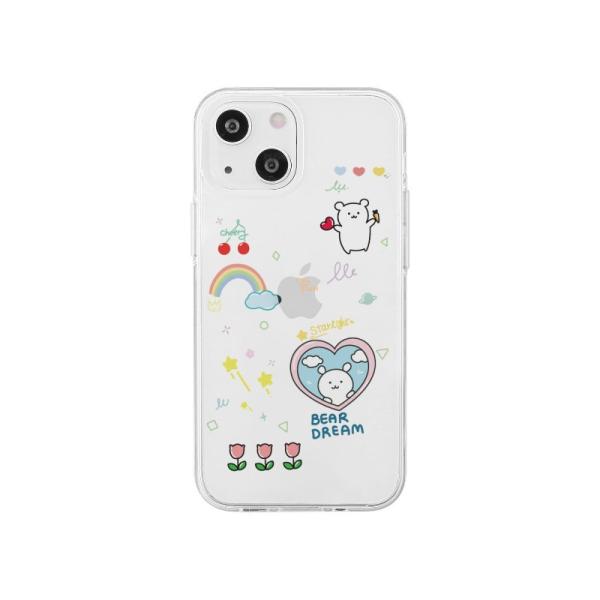 【AKAN（エイカン）】ソフトクリアケース for iPhone 15 Bear Dream 背面カ...