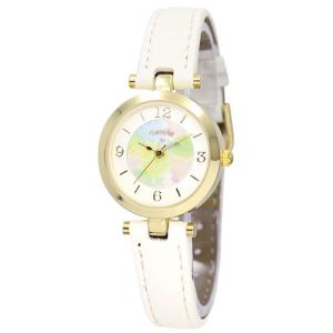 フィールドワーク FieldWork マーブル模様の小ぶりな腕時計 エピ ホワイト ST216-1