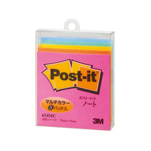 【10個セット】 3M Post-it ポストイット ノート マルチカラー 3M-654MCX10 ...