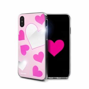 【dreamplus（ドリームプラス）】背面カバー型スマホケース iPhone XS / X  Heart MIRROR CASE ピンクスマホケース iPhone アイフォン X XS iPhoneXS[▲][R]｜hobinavi2