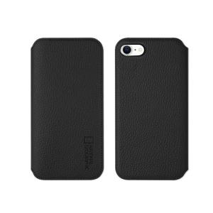 【ナショナルジオグラフィック】ナチュラルジオEco-Leather FOLIO CASE iPhone SE 3/ SE 2/8/7 ブラック 手帳型 SE 第3世代 スマホ ケース  [▲][R]｜hobinavi2