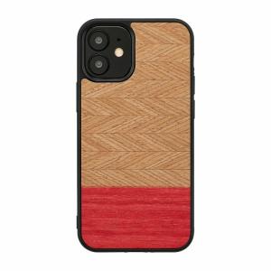 man＆wood Man&Wood iPhone 12 mini 天然木ケース Herringbone Rosso 取り寄せ商品