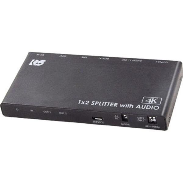 ラトックシステム 4K60Hz/ダウンスケール対応 外部音声出力付 HDMI分配器(1入力2出力) ...