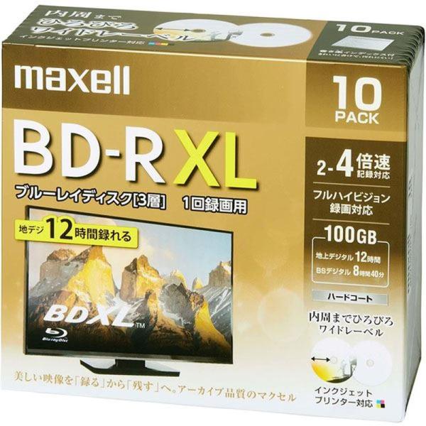 Maxell 録画用ブルーレイディスク BD-R XL(2〜4倍速対応) 720分/3層100GB ...