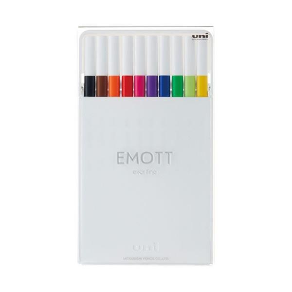 三菱鉛筆 水性サインペン EMOTT10色セット No.1 スタンダードカラー PEMSY10C.N...