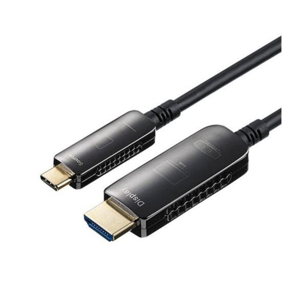 サンワダイレクト USB Type-CTo HDMI 変換ケーブル 光ファイバー 10m 4K/60...