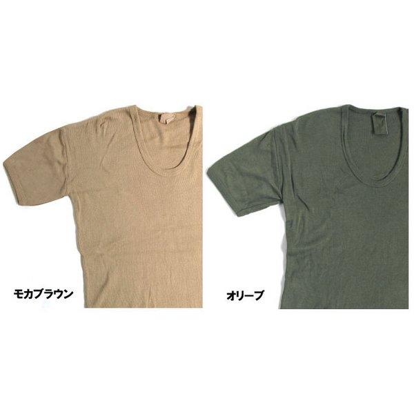 東ドイツタイプ Uネック Tシャツ JT039YD モカ ブラウン サイズ5 レプリカ ホビー ミリ...