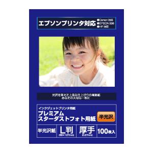 エプソン対応 写真用紙　プレミアムスターダストフォト用紙 半光沢 0.27mm L判 100枚入り syasin 【メール便不可】｜hobinavi