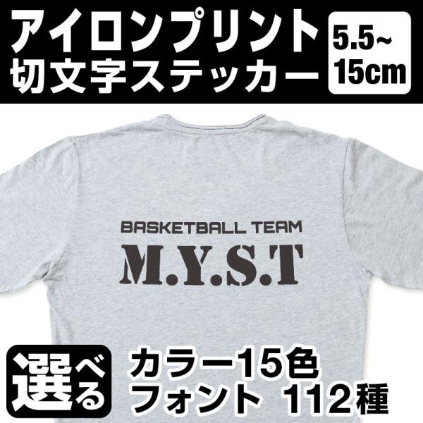 1文字からOK！15cmまで同価格！（5.5〜15cm）アイロンプリント 文字シール Tシャツプリン...