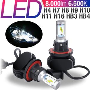 LED ヘッドライト フォグランプ バルブ H1 H4 H7 H8 H11 H16 HB3 HB4 hi/lo 車検対応 6500K 8000LM
