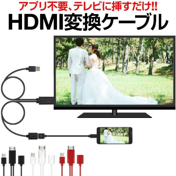 hdmi ケーブル iphone 1m 変換アダプタ テレビ接続ケーブル スマホ高解像度Lightn...