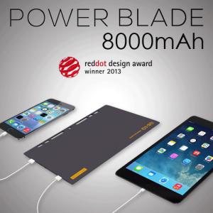 【在庫処分】スマホ モバイルバッテリー 手帳にはさんで使うスマホ充電器 EMIE Power Blade 8000mAh iPhone7 iphone 6 iphone6 6plus iPhone6s iPhone6sPlus