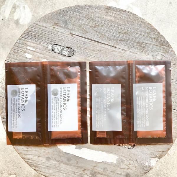 松山油脂 LEAF&amp;BOTANICS ヘアケア トライアルパウチ シャンプー コンディショナー お試...