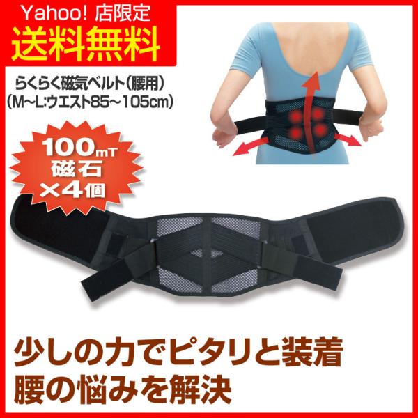 らくらく磁気ベルト 腰用 M-Lサイズ 腰サポーター 管理医療機器 医療用 効果 高齢者 腰痛対策 ...