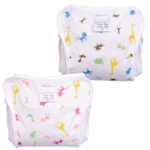 ベビー用 内ベルト式おむつカバー1枚 アニマルシルエット柄